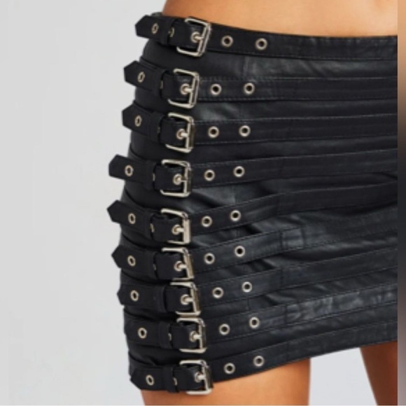 NWT Retrofete Ivory Leather Skirt Buckle - Picture 4 of 10